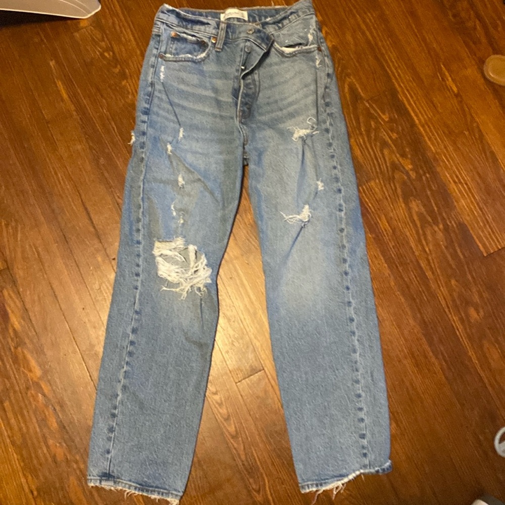 High rise straight leg jeans